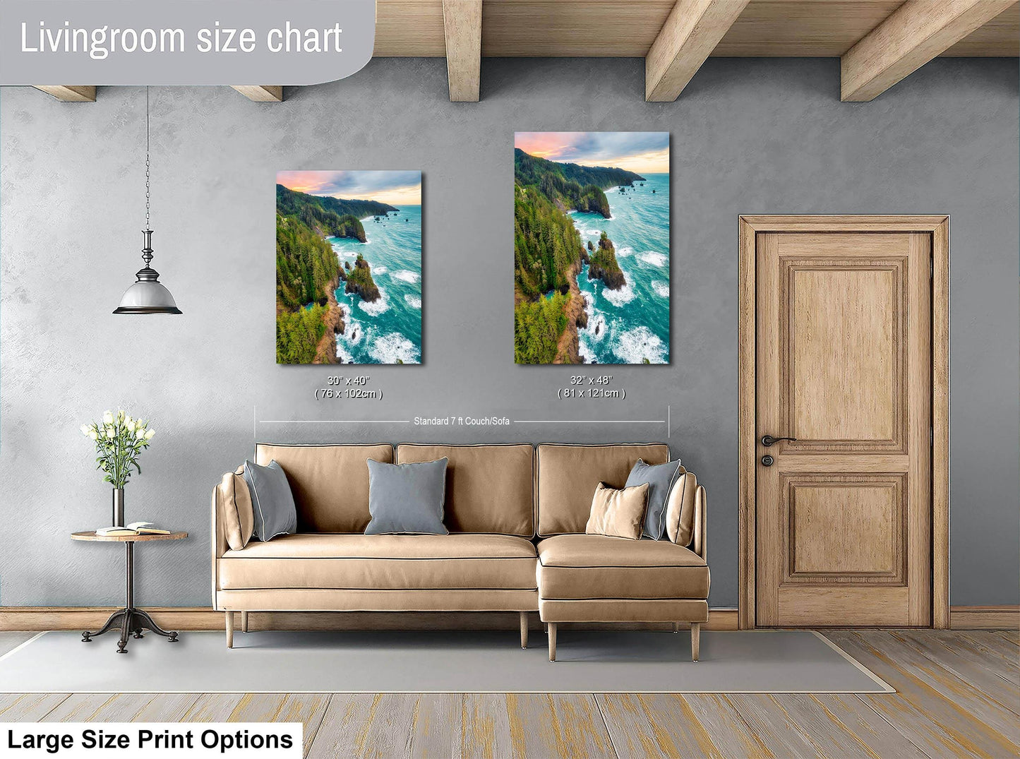 Serene Oregon Coastal Landscape Print: Pacific Ocean Scene Wall Art for Home Decor