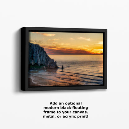 Morro Bay California Coastline Ocean Picture Nature Photo, Morro Rock Aerial Sunset Coastal Relaxation Artwork, Dorm Room, Office & House Decor