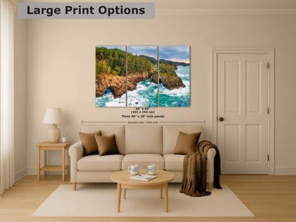Oregon Coast Ocean Picture, Pacific Northwest Nature Photo Relaxation Artwork for Meditation, Apartment, Office & House Décor