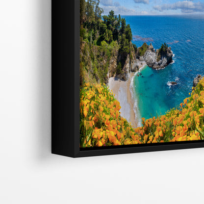 McWay Falls Wall Art Ocean Picture, Big Sur California Coastline Nature Photo