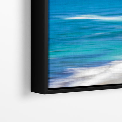 Bright Beach Waves Ocean Picture Impressionist Art Nature Photo, Relaxation Artwork for Coastal Meditation, Office, and House Decor