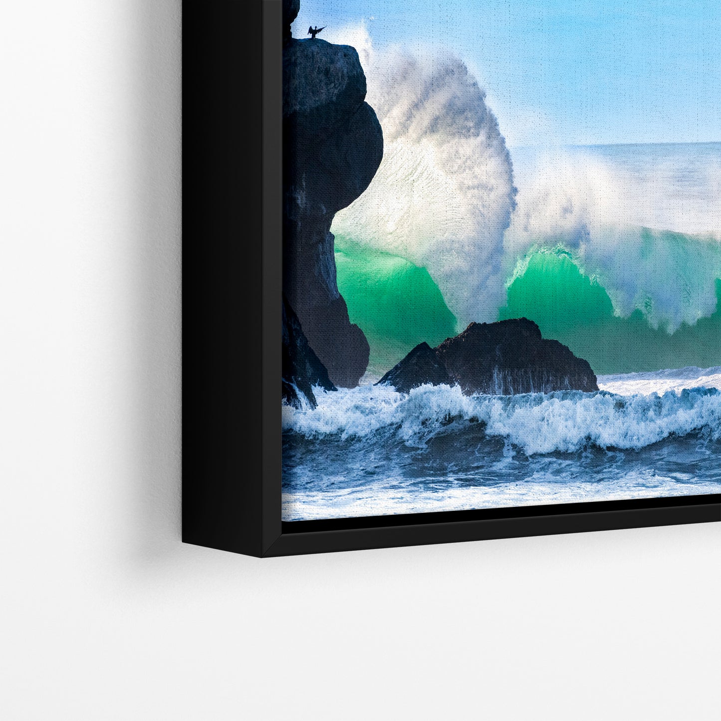 Beach Wave Ocean Picture, California Coastline Nature Photo Wall Decor, Morro Rock Artwork
