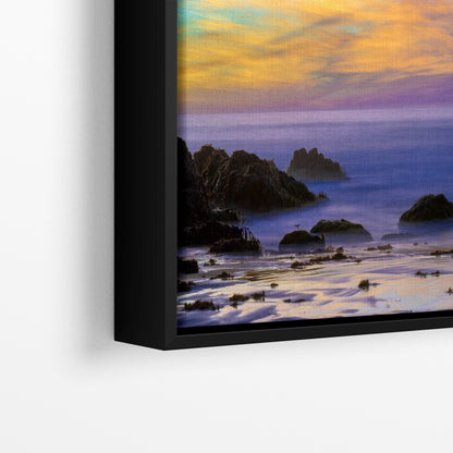 Pfeiffer Beach Sunset, Big Sur California Coastline Ocean Picture Nature Photo of Keyhole Arch, Relaxation Artwork, Meditation, Office House Decor