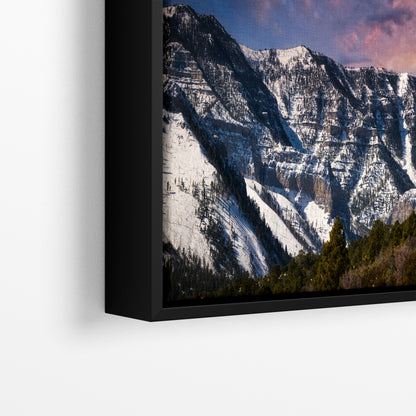 Mt Charleston Nevada Mountain Picture, Snowy Scenery Nature Photo Relaxation Artwork, Winter Landscape for Office, Dorm, Bohemian Decor