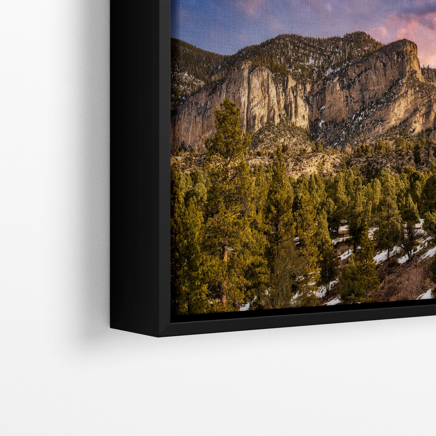 Mt Charleston Nevada Mountain Picture, Snowy Scenery Nature Photo Relaxation Artwork | Winter Landscape for Office, Dorm, Bohemian Decor