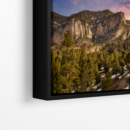 Mt Charleston Nevada Mountain Picture, Snowy Scenery Nature Photo Relaxation Artwork | Winter Landscape for Office, Dorm, Bohemian Decor