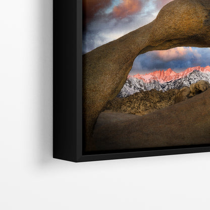 Mount Whitey & Mobius Arch Mountain Picture, Nature Photo from Alabama Hills for Relaxation Art for Meditation, Office, and House Decor