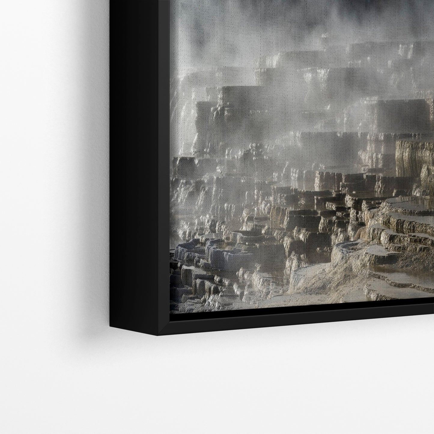 Mammoth Hot Springs Yellowstone National Park Nature Photo | Wyoming Mountain Picture Relaxation Artwork for Meditation or House Decor