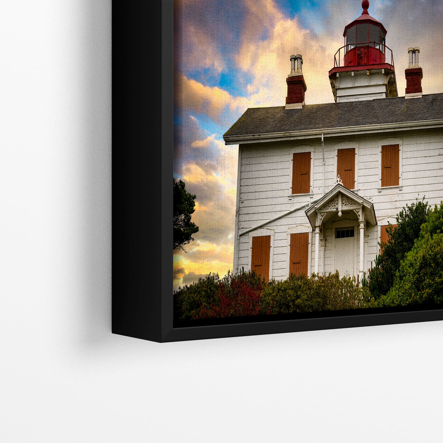 Yaquina Bay Lighthouse Picture, Oregon Coast Ocean Picture, Pacific Northwest Beach Photo Wall Art for Office and Relaxation