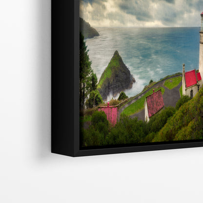 Haceta Head Lighthouse Picture, Oregon Coast Ocean Picture, Pacific Northwest Beach Photo Framed Coastal Decor for Ocean Lovers