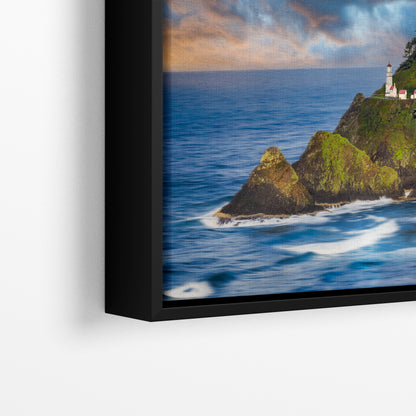 Heceta Head Lighthouse Picture, Oregon Coast Ocean Picture, Pacific Northwest Beach Photo Framed Coastal Decor for Ocean Lovers
