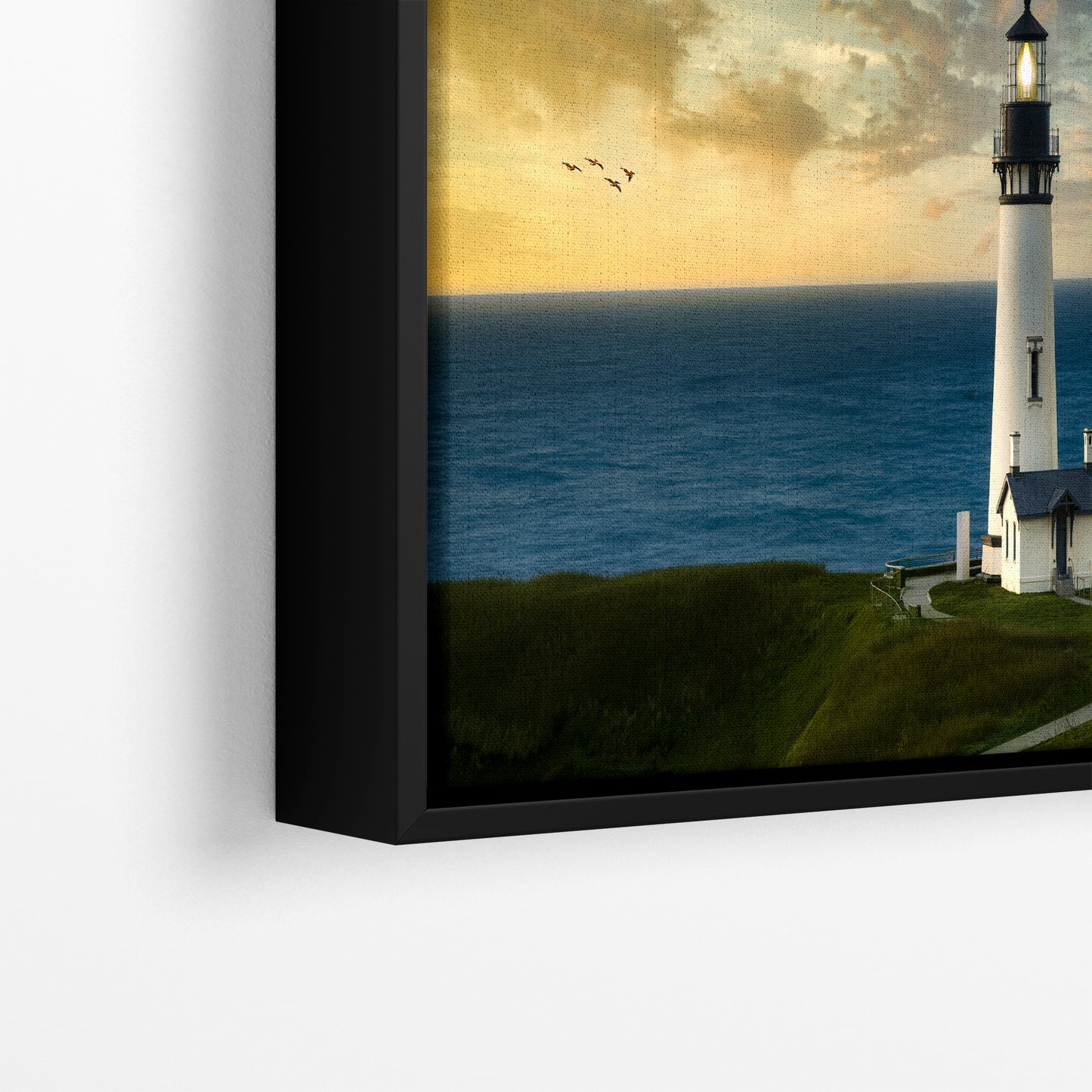 Yaquina Head Lighthouse Picture, Oregon Coast Ocean Picture, Pacific Northwest Beach Photo Wall Art for Office and Relaxation