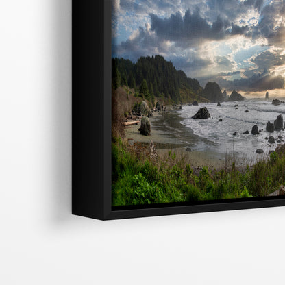 Lone Ranch Beach Oregon Coast Ocean Picture, Panorama Pacific Northwest Nature Photo Relaxation Artwork for Meditation, Apartment, Office & House Decor