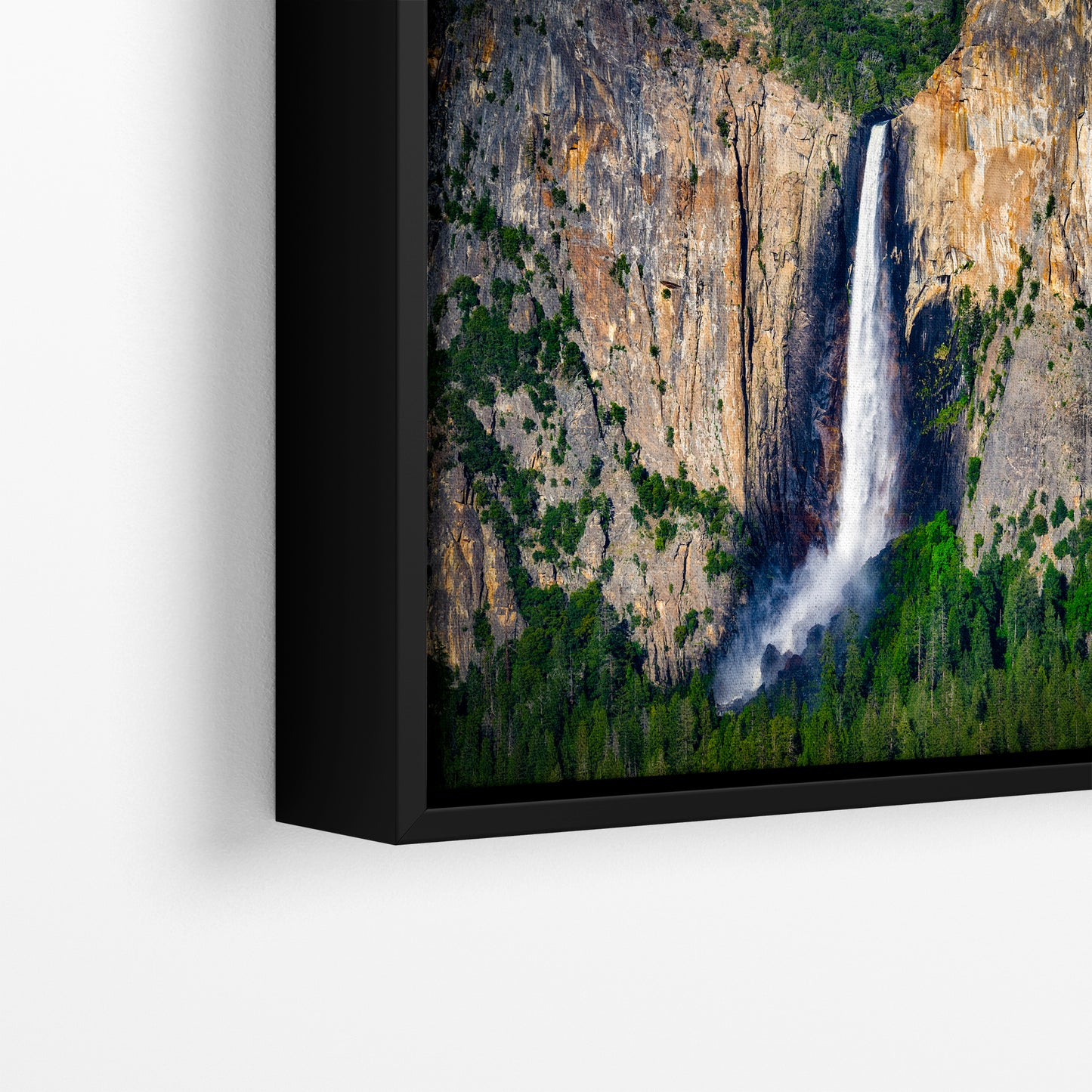 Bridalveil Falls Yosemite National Park Nature Photo Close Up, Relaxation Artwork Waterfall Picture for Meditation, Dorm Room, Office, and House Decor