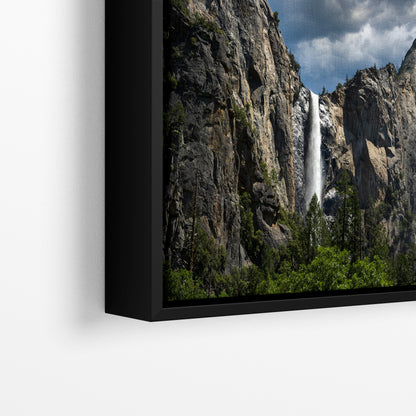 Bridalveil Falls Yosemite National Park Nature Photo Relaxation Artwork Waterfall Picture for Meditation, Dorm Room, Office, and House Decor