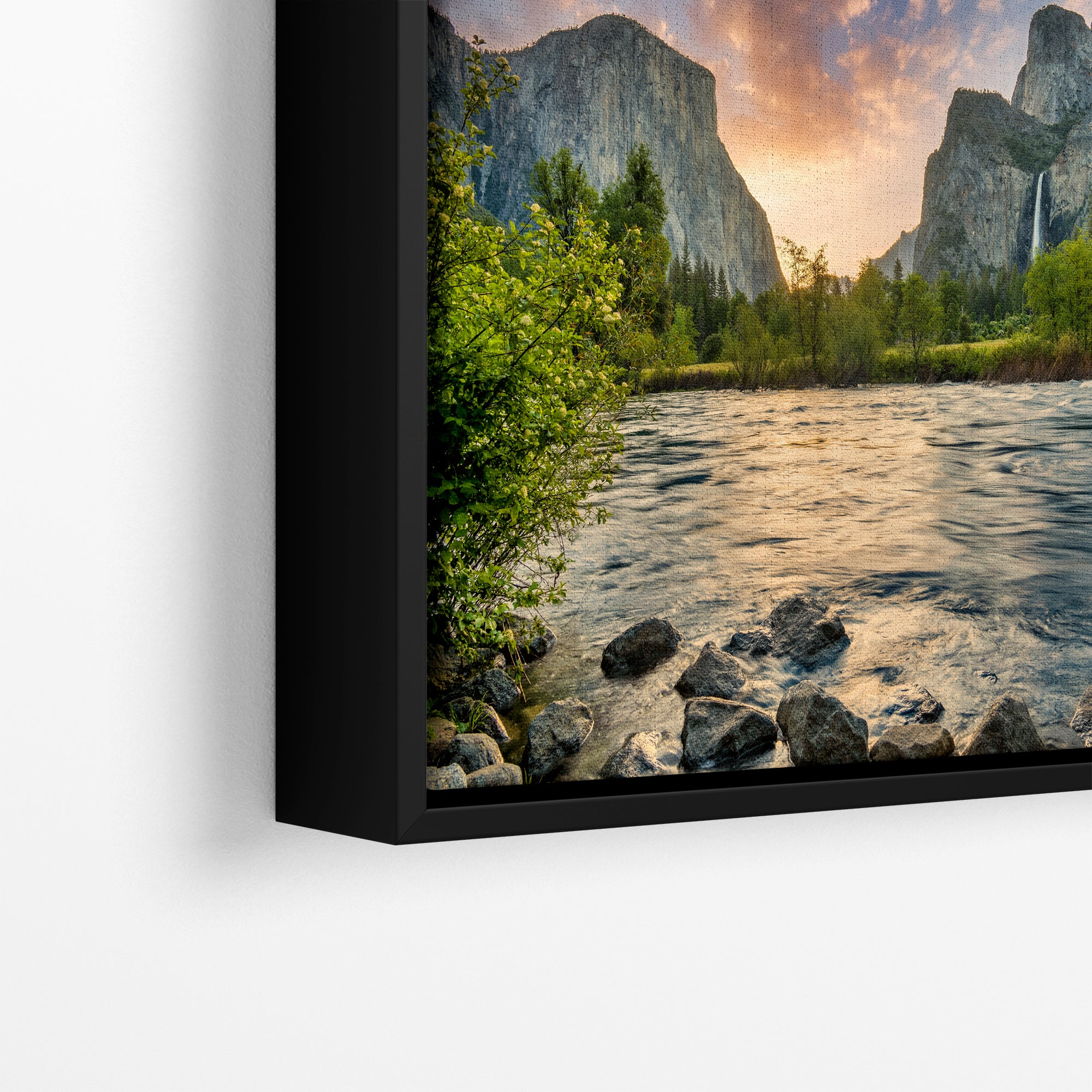 Yosemite National Park Mountain Picture Nature Photo Relaxation Artwork with El Capitan, Bridalveil Falls for Mediation & House Decor