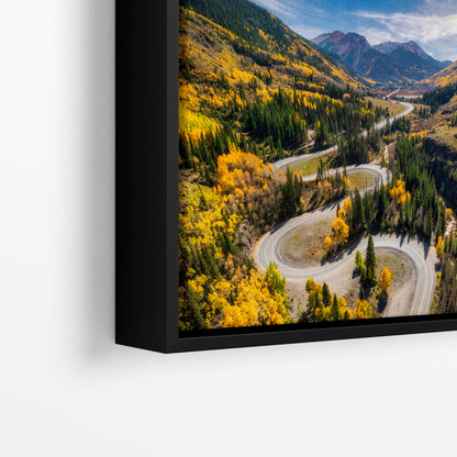 Colorado San Juan Mountain Picture, Fall Colors Aspen Trees Forest, Million Dollar Highway Nature Photo for Relaxation Artwork, Meditation and House Decor