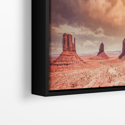 Monument Valley Panorama Arizona Desert Picture Nature Photo, Bohemian Style Relaxation Artwork for Meditation, Apartment, Office & House Decor