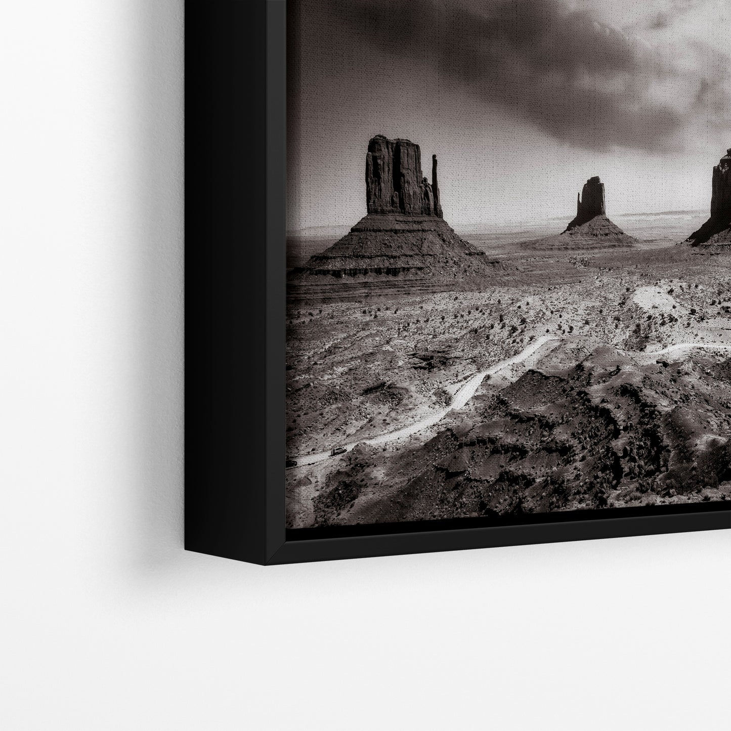 Monument Valley Arizona Desert Picture, Black and White Nature Photo, Bohemian Style Relaxation Artwork for Meditation, Apartment, Office & House Decor