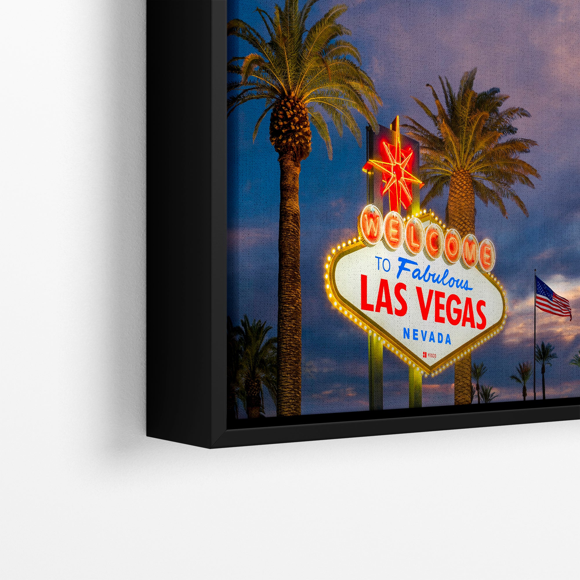 Welcome to Fabulous Las Vegas Nevada Sign Casino Decor, Souvenir Wall Art, Gambling Theme Giant Canvas Print, Neon Sign