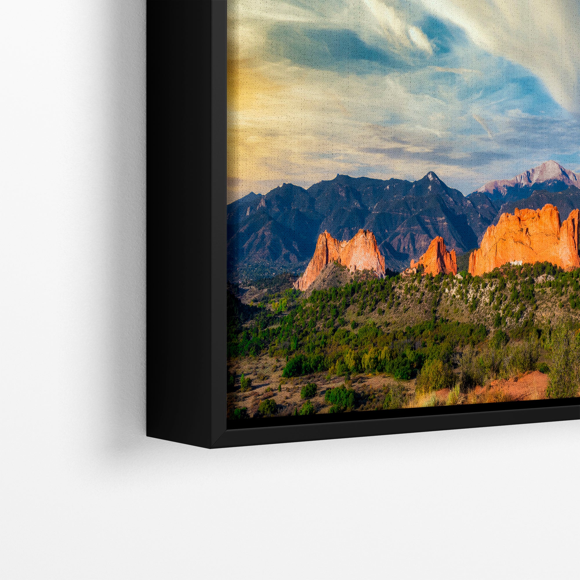 Garden of the Gods & Pikes Peak Colorado Mountain Picture Nature Photo, Rocky Mountain Relaxation Artwork for Meditation/Office/House Decor