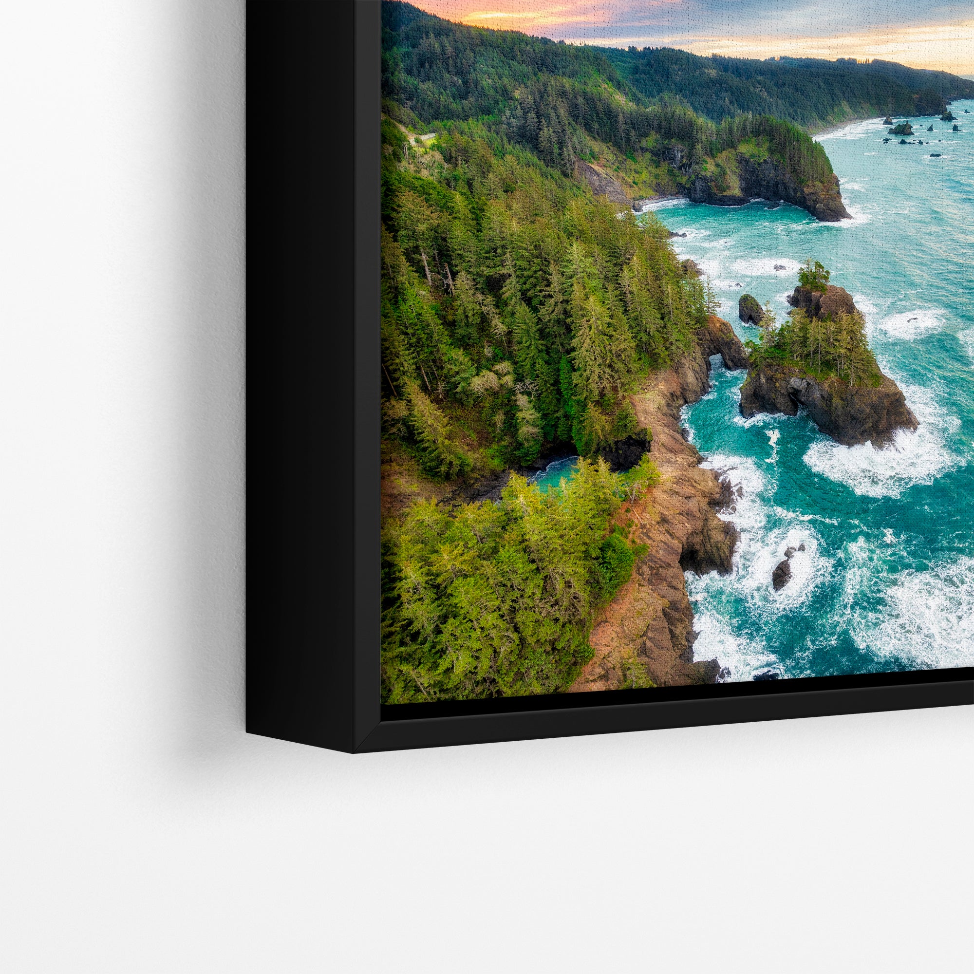 Oregon Coast Ocean Picture, Pacific Northwest Sunrise Nature Photo Relaxation Artwork for Meditation, Apartment, Office & House Decor