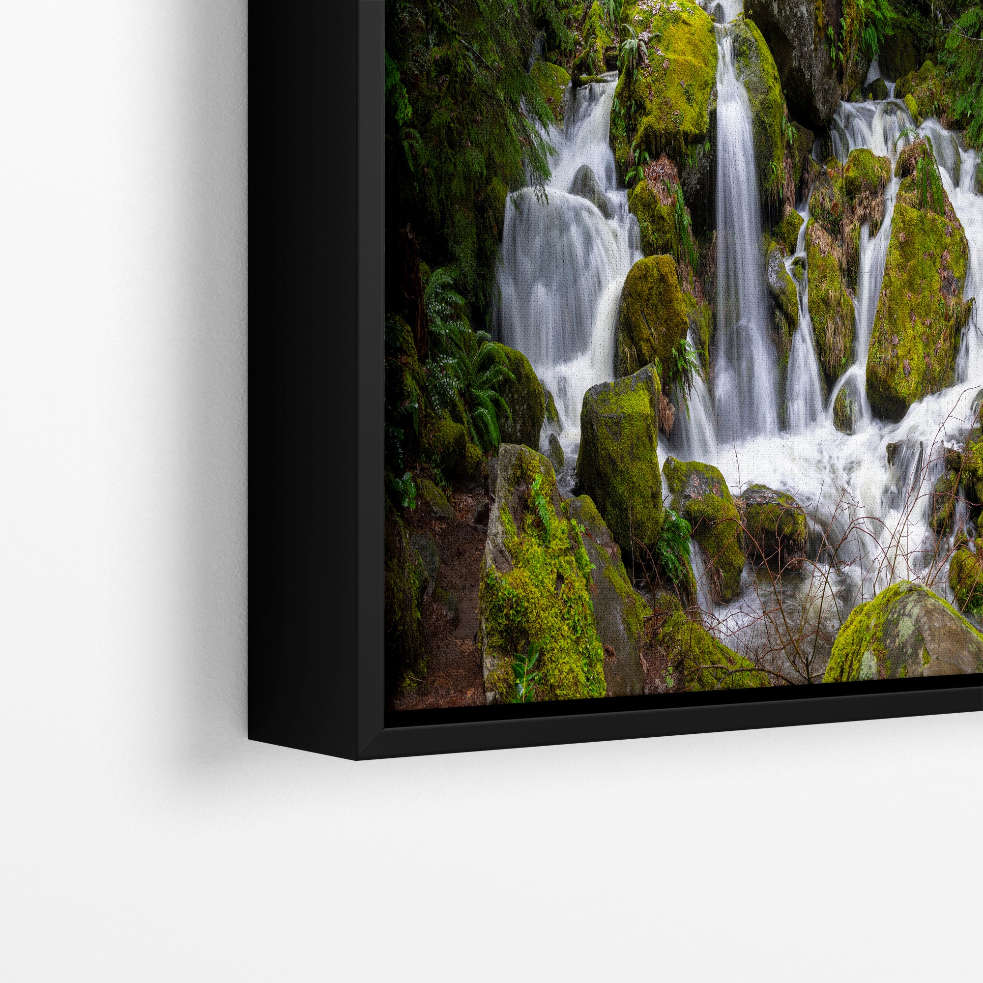 Oregon Pacific Northwest Waterfall Picture Nature Photo Relaxation Artwork in Bohemian Style for Meditation, Office, Apartment, House Decor