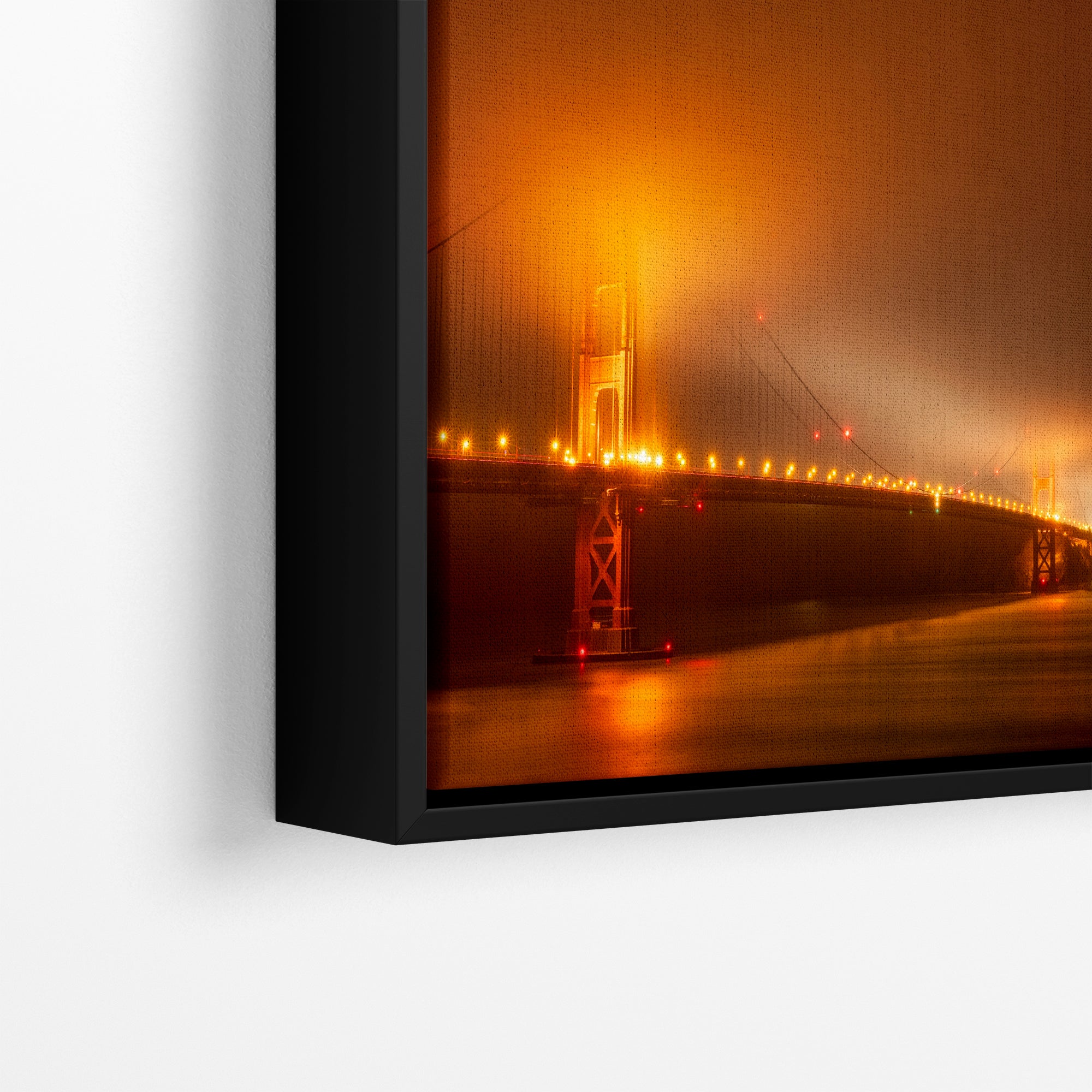 San Francisco Golden Gate Bridge Picture Foggy Night Wall Art | Fine Art Print for House Decor, Office, Dorm, Meditation, Relaxation Artwork