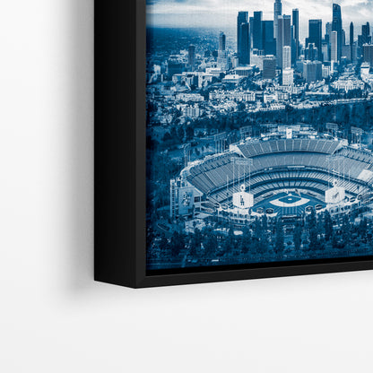 Los Angeles Dodgers Baseball Stadium, LA Skyline Blue Urban Cityscape Photo