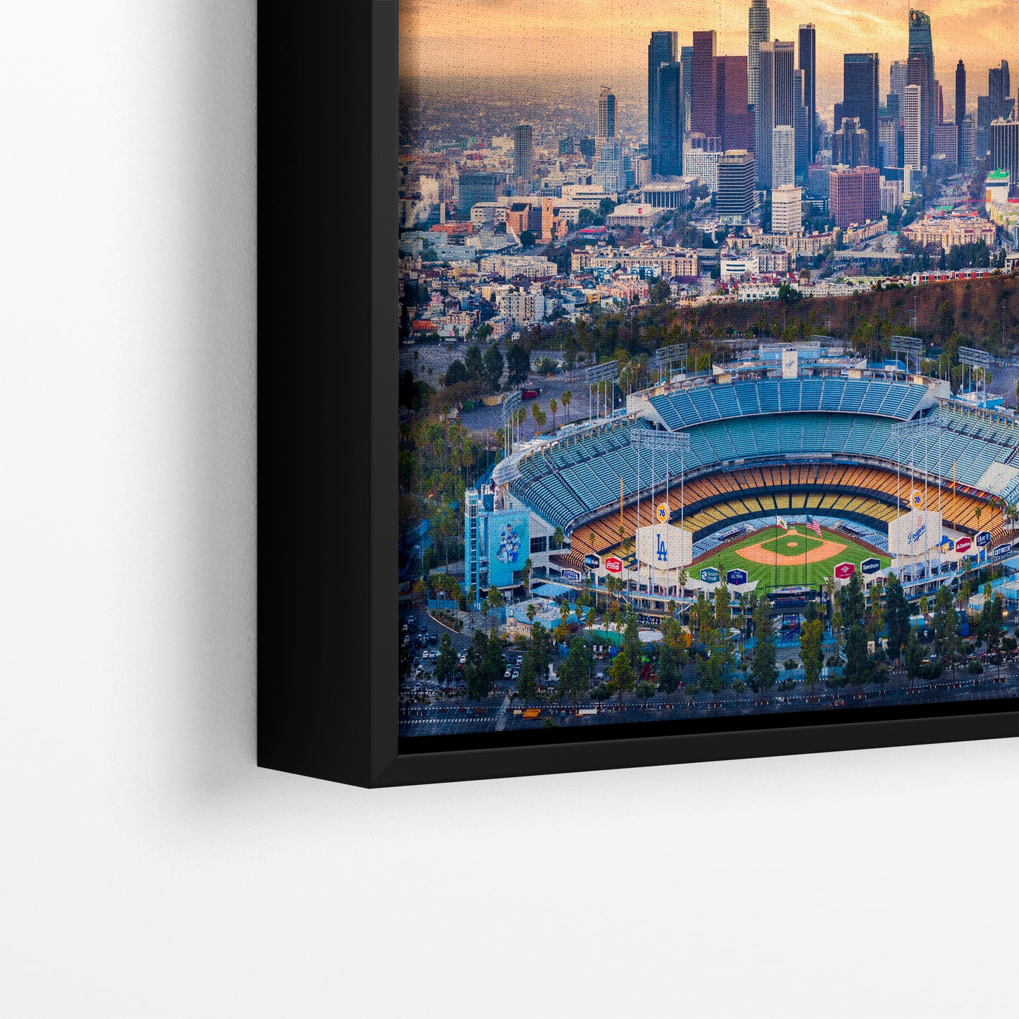 Los Angeles Dodgers Baseball Stadium, LA Skyline Urban Cityscape Photo Art