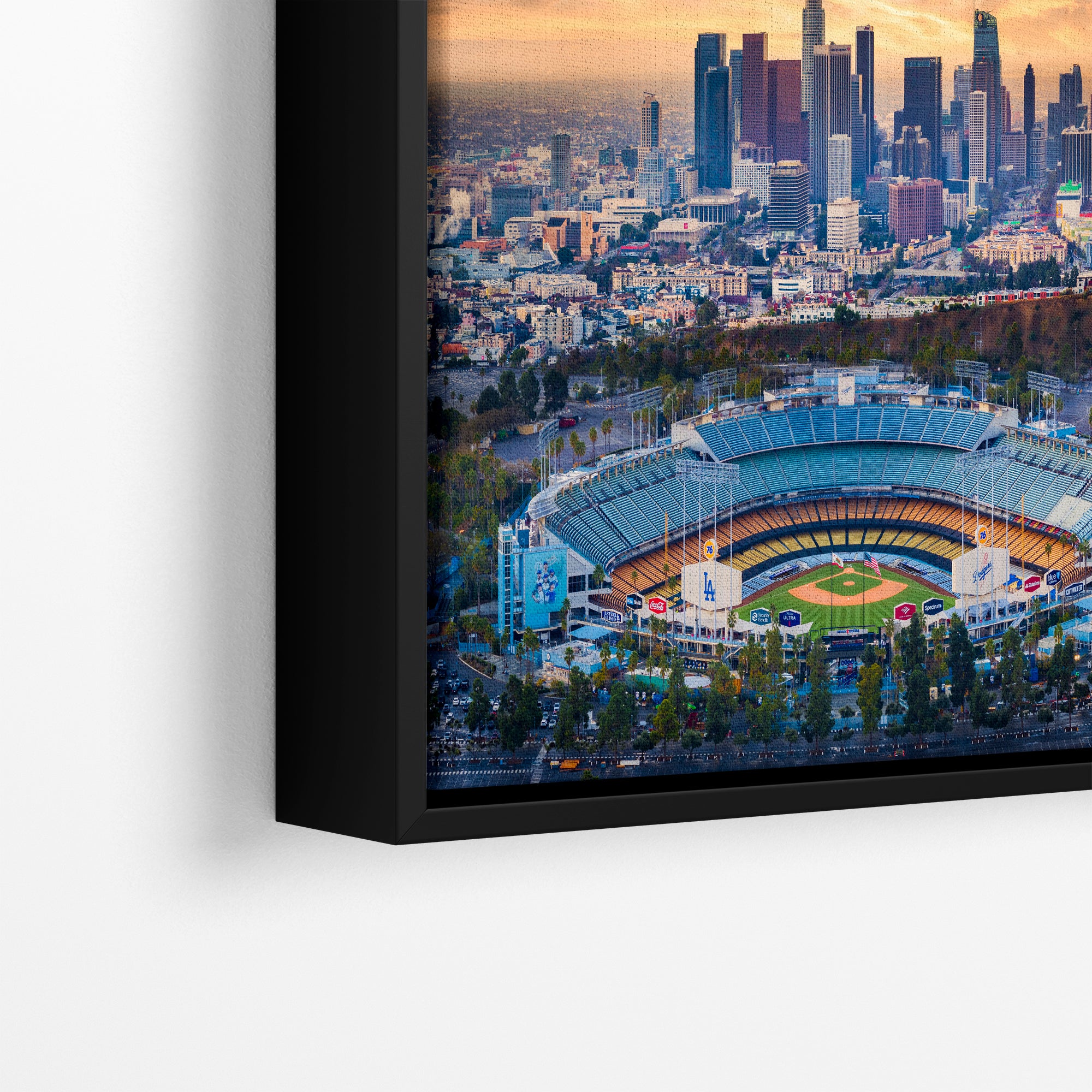 Los Angeles Dodgers Baseball Stadium, LA Skyline Urban Cityscape Photo Art