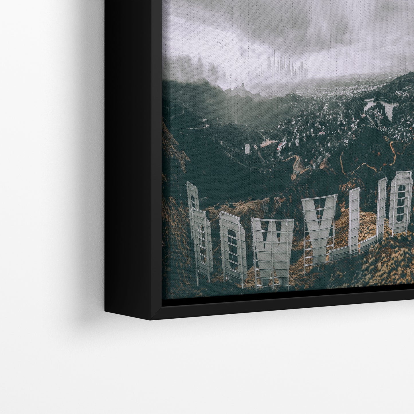 Hollywood Sign Los Angeles Skyline Retro Southern California Cityscape Urban Decor for Home or Office