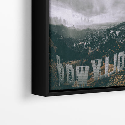 Hollywood Sign Los Angeles Skyline Retro Southern California Cityscape Urban Decor for Home or Office