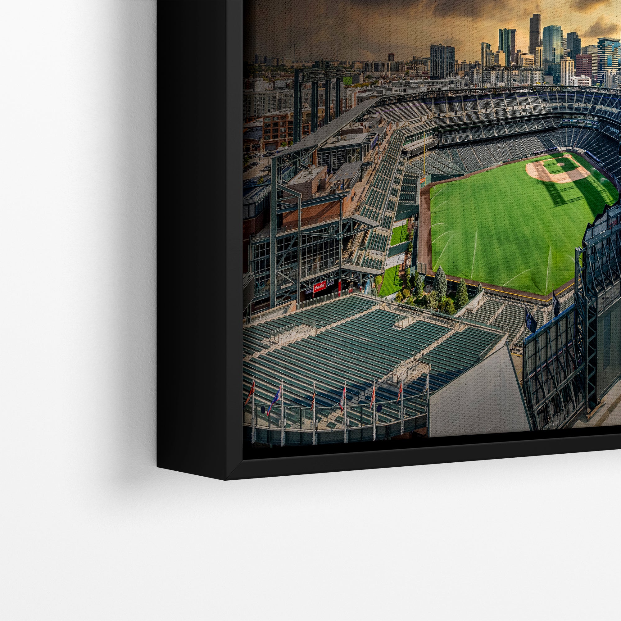 Colorado Rockies Baseball Stadium Wall Art | Coors Field Denver Colorado Skyline Print for Man Cave Decor & Sports Fans
