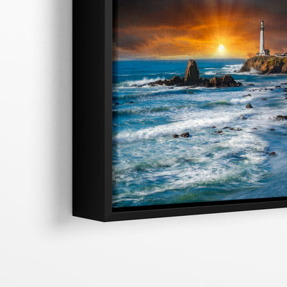 Pigeon Point Lighthouse Picture, California Coastline Ocean Picture, Relaxation Artwork Nature Photo for Meditation, Office, and House Decor