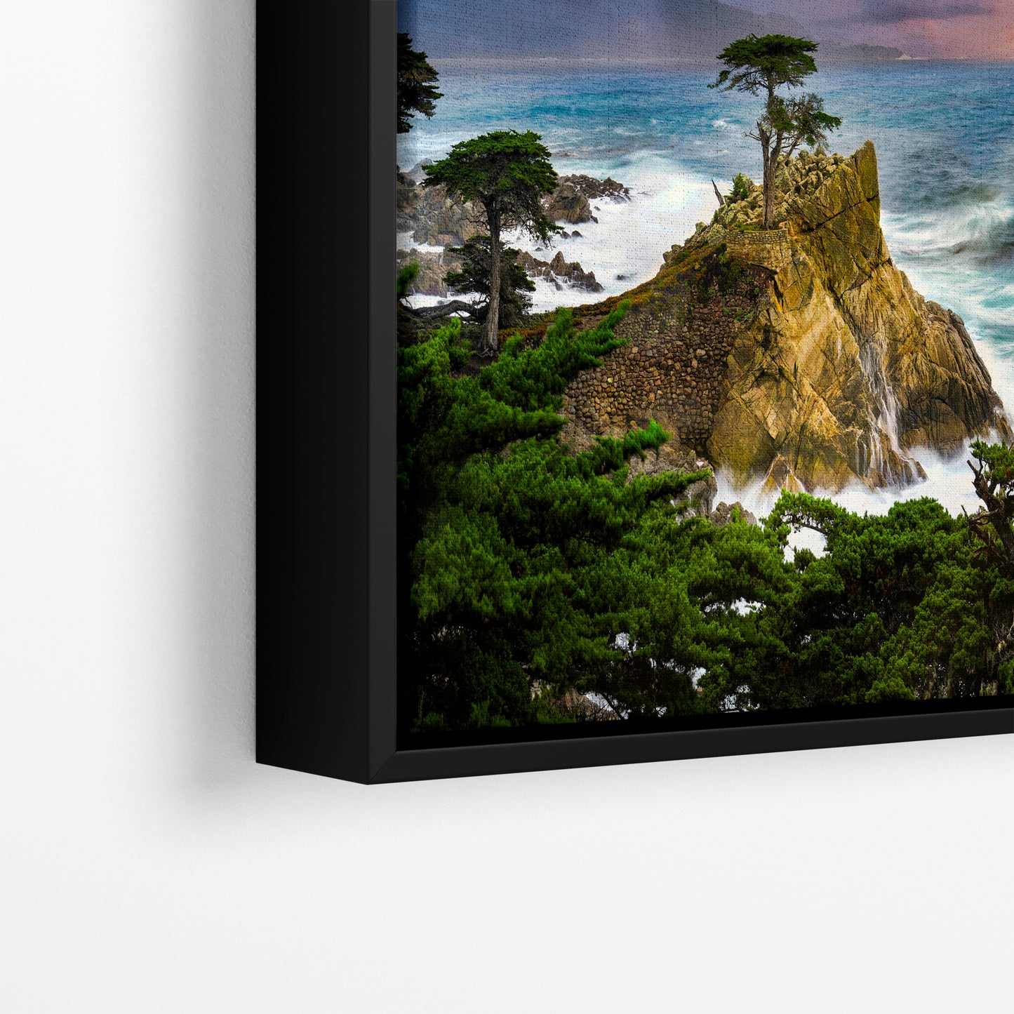Lone Cypress Monterey Bay California Coastline Ocean Picture Nature Photo Relaxation Artwork for Meditation, Office, Dorm, House Decor