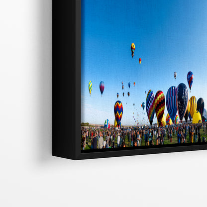 Hot Air Balloon Festival Mass Ascension Panorama Photo | Albuquerque New Mexico Balloon Fiesta Wall Art | Office, Cubicle & House Decor