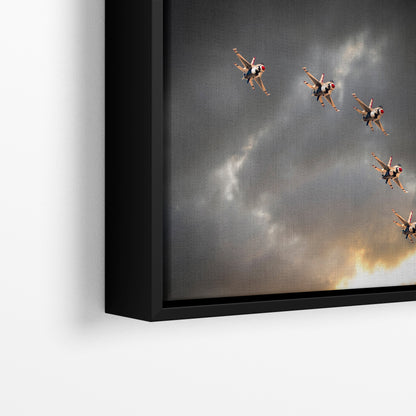 US Airforce Thunderbirds F-16 Fighting Falcon Aviation Artwork | Military Aviation Decor for Home & Office Display