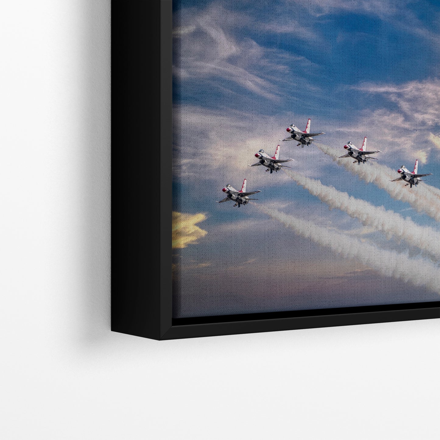 US Airforce Thunderbirds F-16 Fighting Falcon Aviation Artwork | Man Cave Decor & Garage Art | Military Jet Fighter Poster