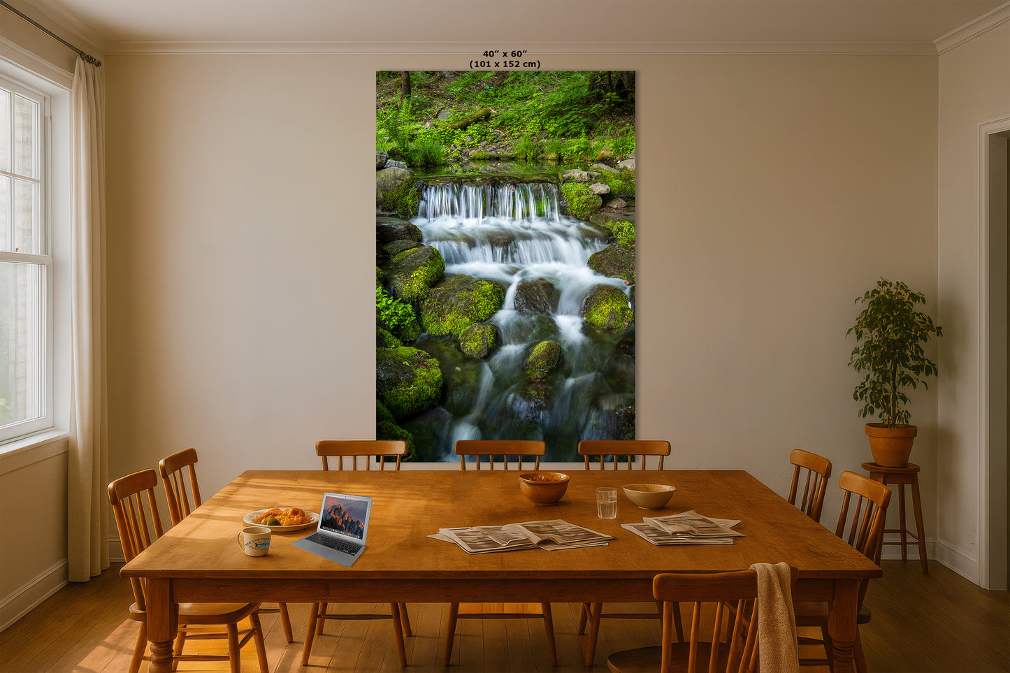 Yosemite National Park Waterfall Picture Nature Photo Relaxation Artwork for Meditation, Office, Apartment, and House Decor