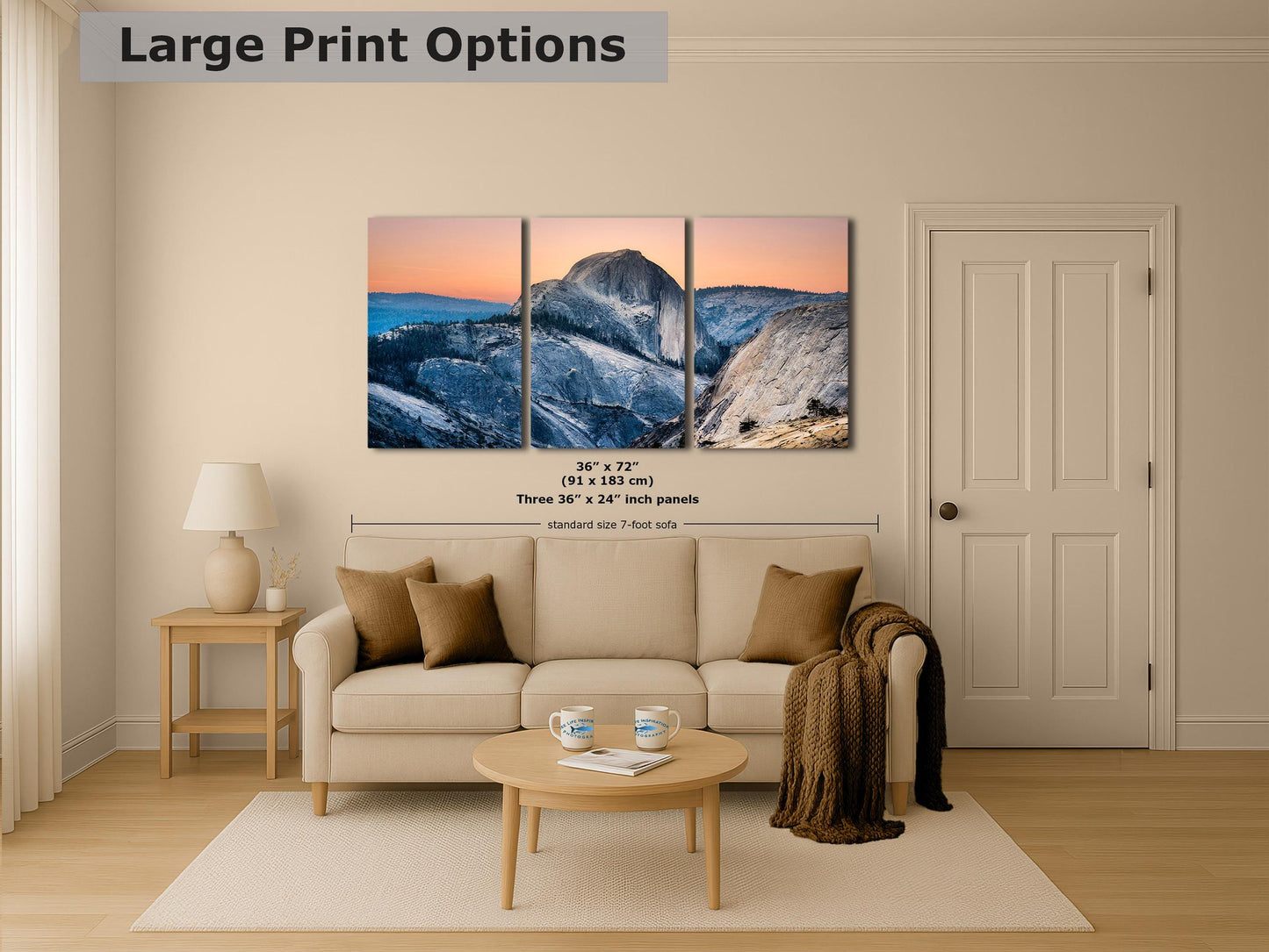 Glacier Point Yosemite National Park Mountain Picture, Half Dome Nature Photo Canvas Relaxation Artwork