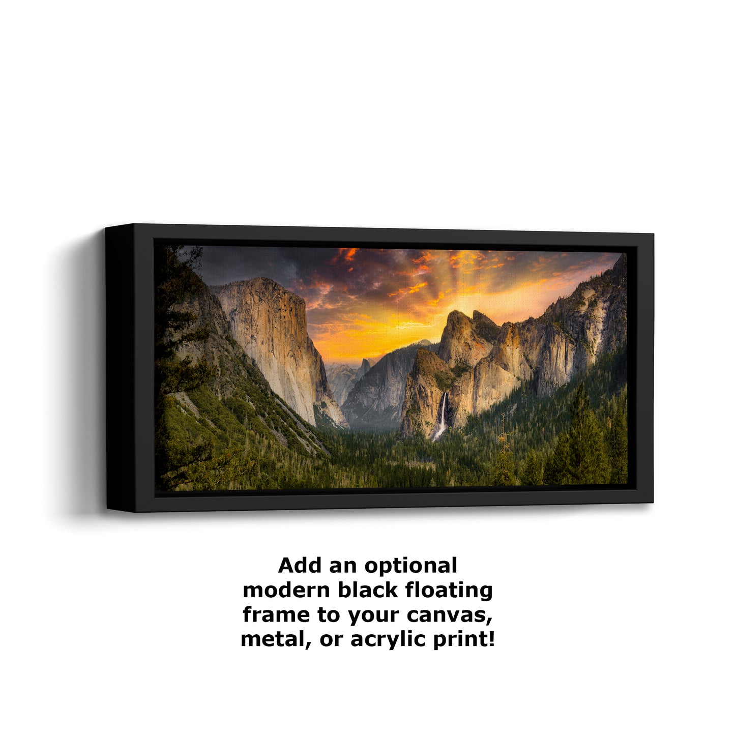 Tunnel View Yosemite National Park Mountain Picture Nature Photo Relaxation Artwork for Mediation, Office, & House Decor