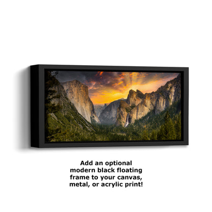 Tunnel View Yosemite National Park Mountain Picture Nature Photo Relaxation Artwork for Mediation, Office, & House Decor