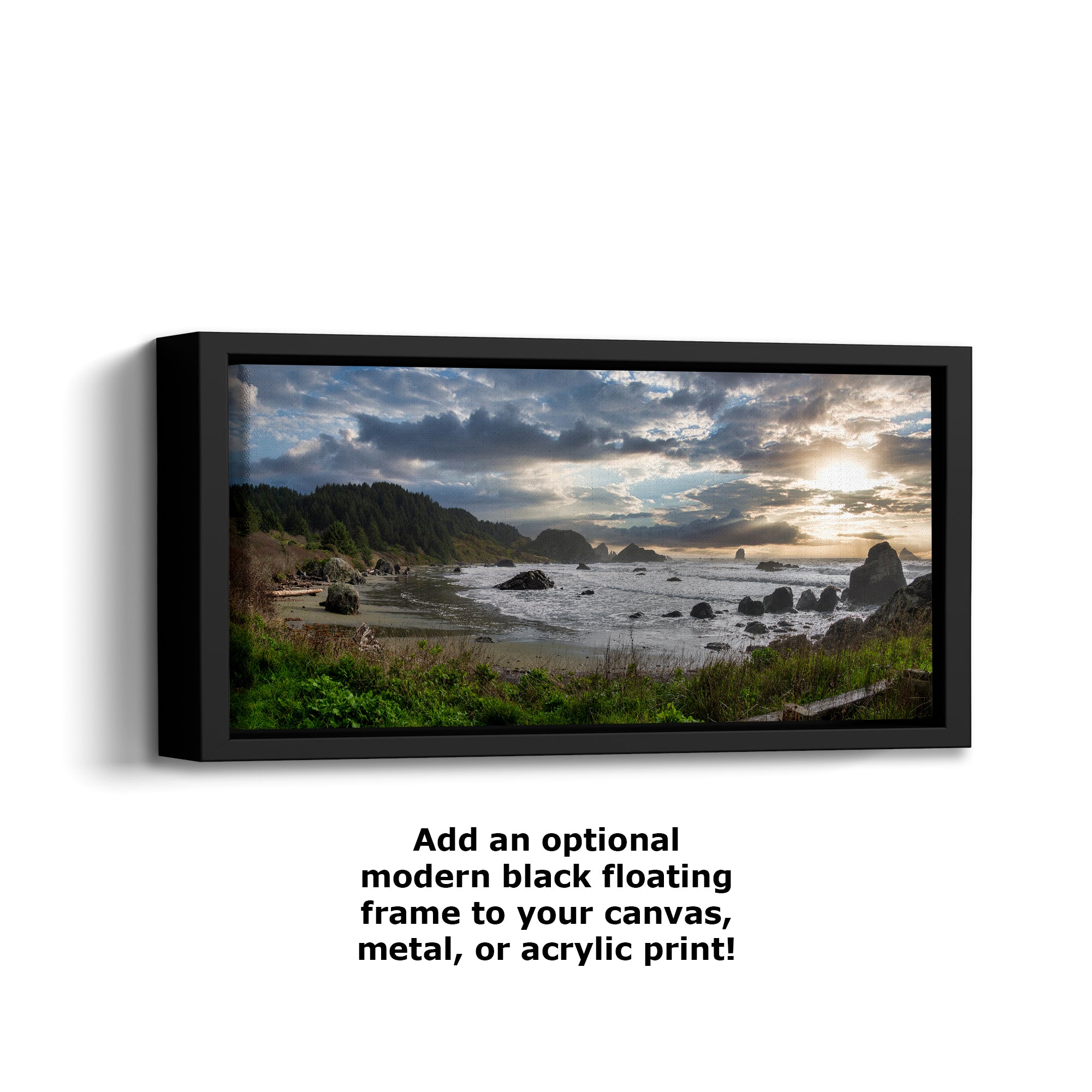 Lone Ranch Beach Oregon Coast Ocean Picture, Panorama Pacific Northwest Nature Photo Relaxation Artwork for Meditation, Apartment, Office & House Decor
