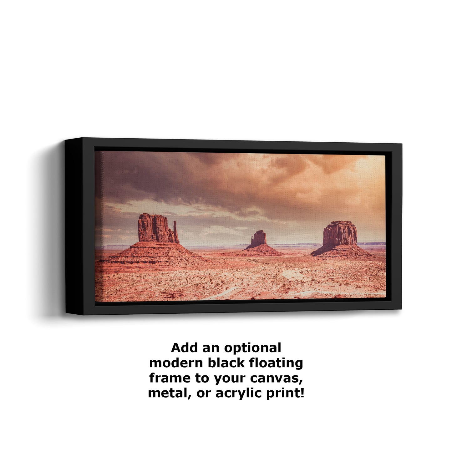Monument Valley Panorama Arizona Desert Picture Nature Photo, Bohemian Style Relaxation Artwork for Meditation, Apartment, Office & House Decor