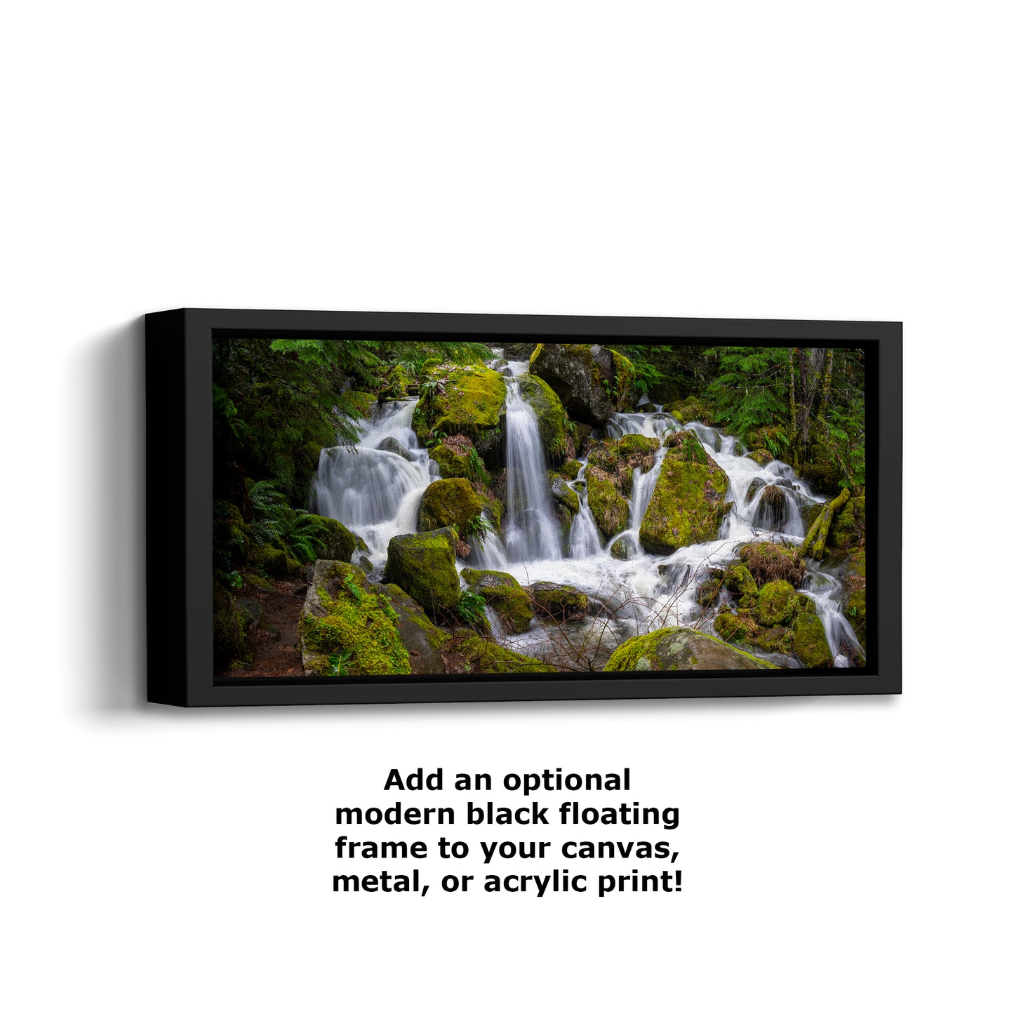 Oregon Pacific Northwest Waterfall Picture Nature Photo Relaxation Artwork in Bohemian Style for Meditation, Office, Apartment, House Decor