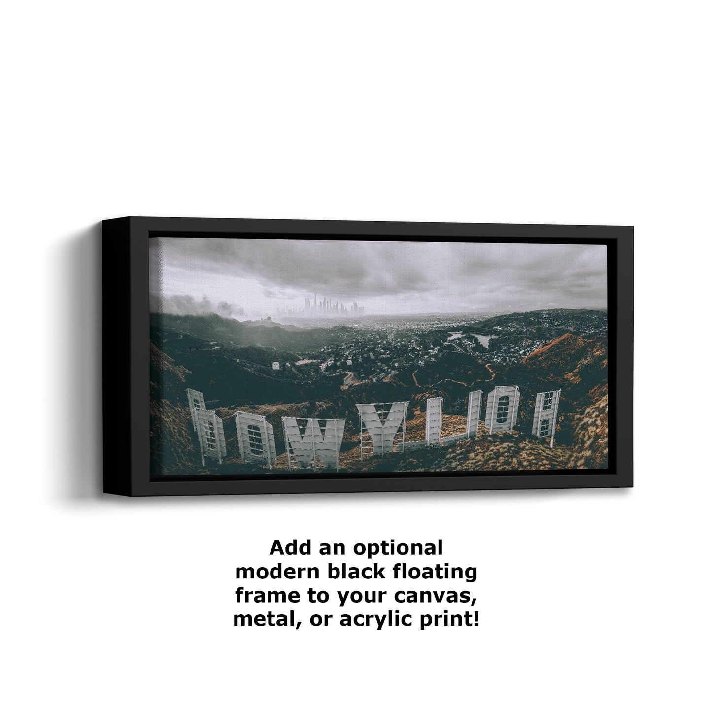 Hollywood Sign Los Angeles Skyline Retro Southern California Cityscape Urban Decor for Home or Office