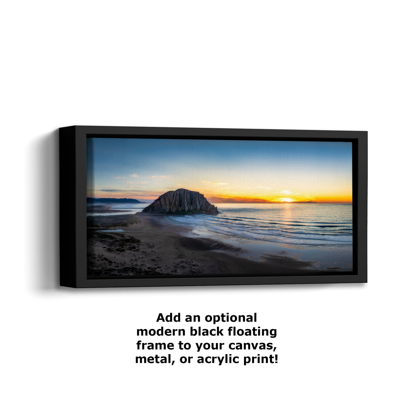 Morro Bay California Coastline Ocean Picture Nature Photo Panorama, Morro Rock Coastal Relaxation Artwork, Dorm Room, Office & House Decor