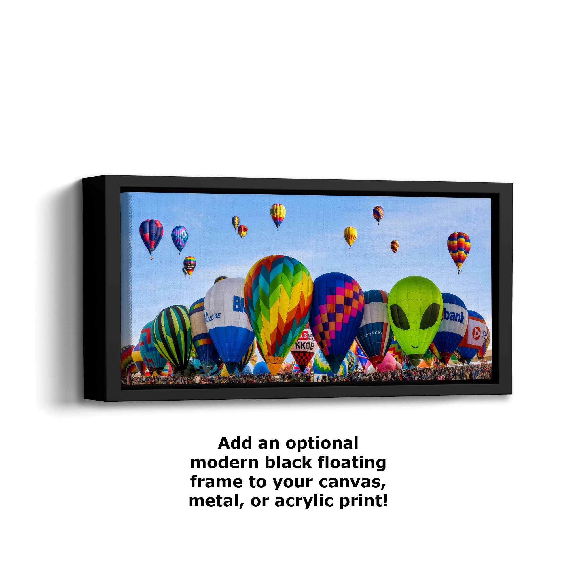 Hot Air Balloon Festival Mass Ascension Panorama Photo Lift Off | Albuquerque New Mexico Balloon Fiesta Wall Art | Office, Cubicle & House Decor