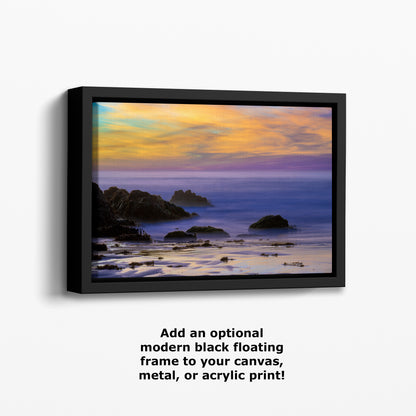 Pfeiffer Beach Sunset, Big Sur California Coastline Ocean Picture Nature Photo of Keyhole Arch, Relaxation Artwork, Meditation, Office House Decor